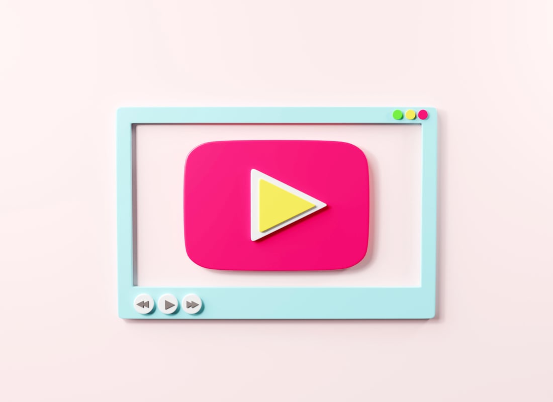 Video media player screen interface for social media templat